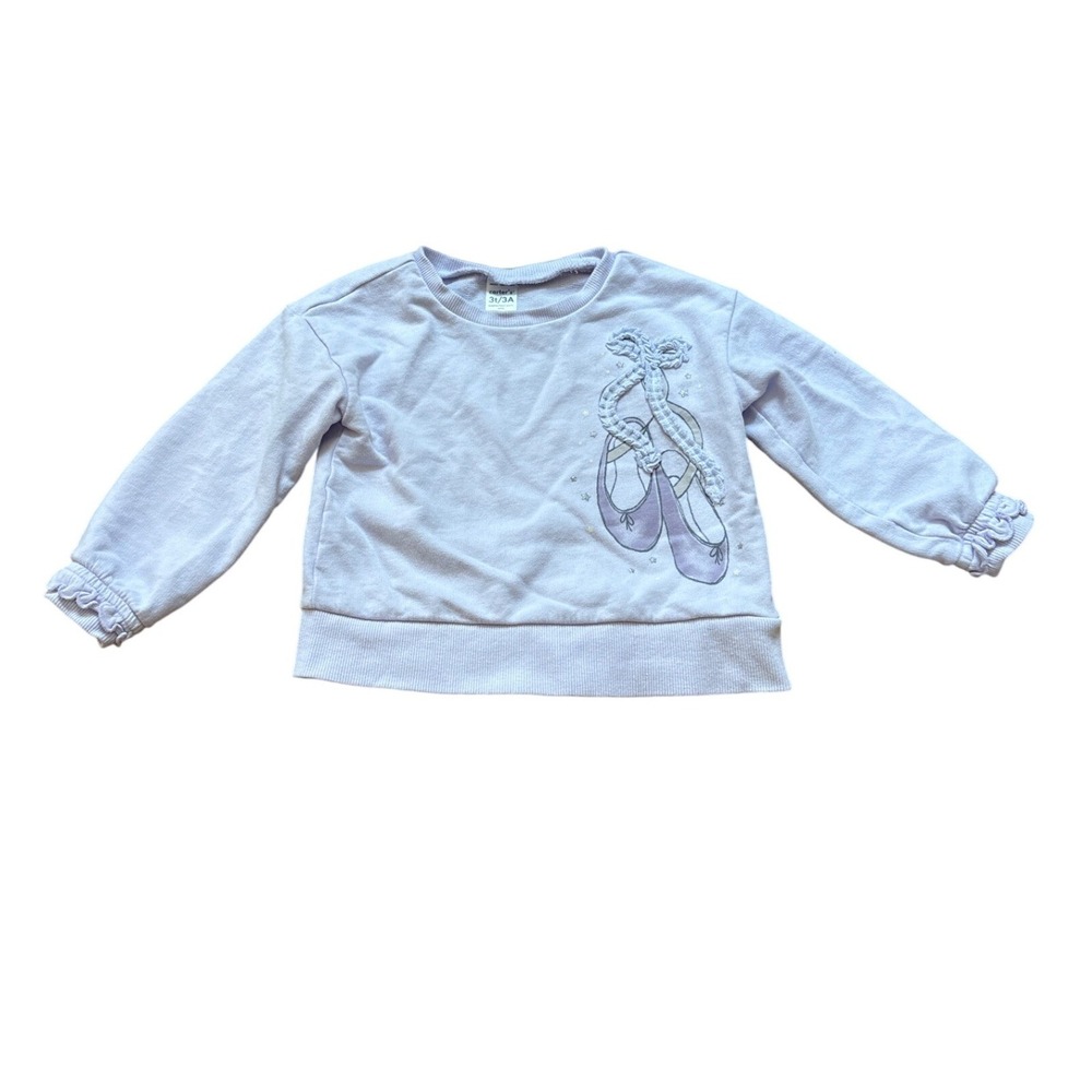 Carters‎ Sweatshirt Toddler Purple Excellent Ballet Slipper Ruffle SIZE 3T